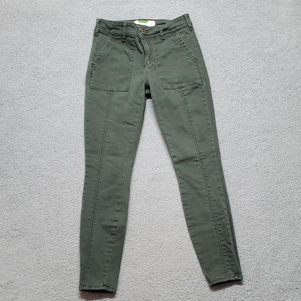 Anthropologie Women's Olive Green Utility Skinny Pants Size 26